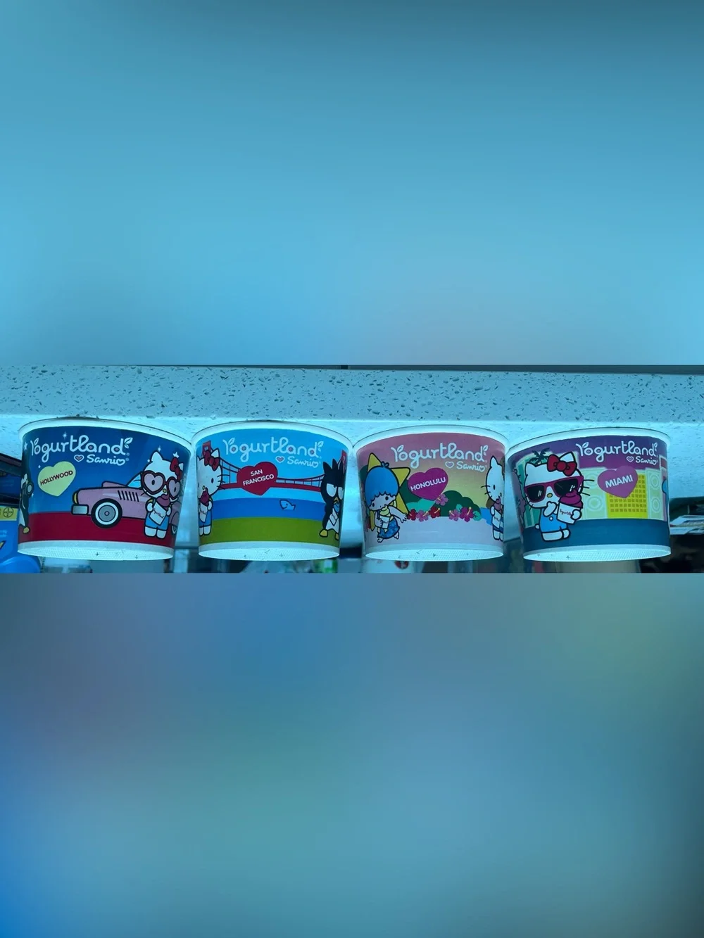 Sanrio Character Yogurtland Cups set of 4